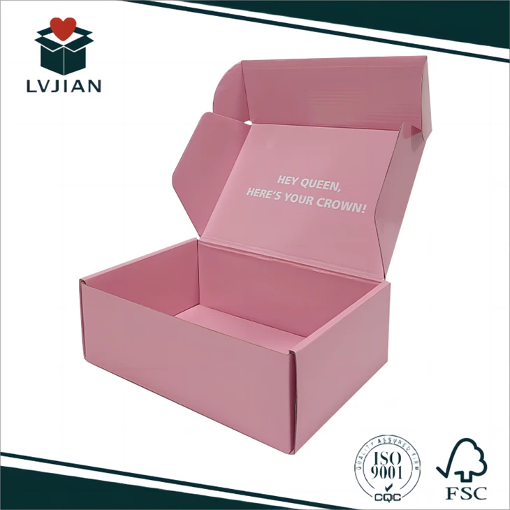 pink corrugated paper boxes